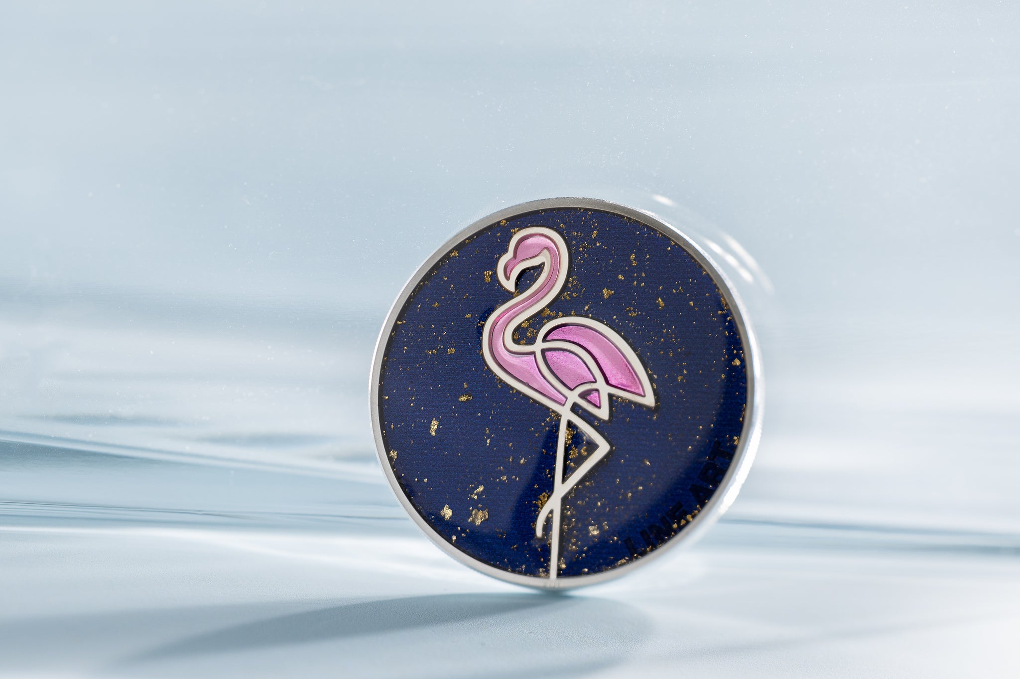 2026 Cook Islands Line Art Flamingo 1 oz Silver Proof Colorized